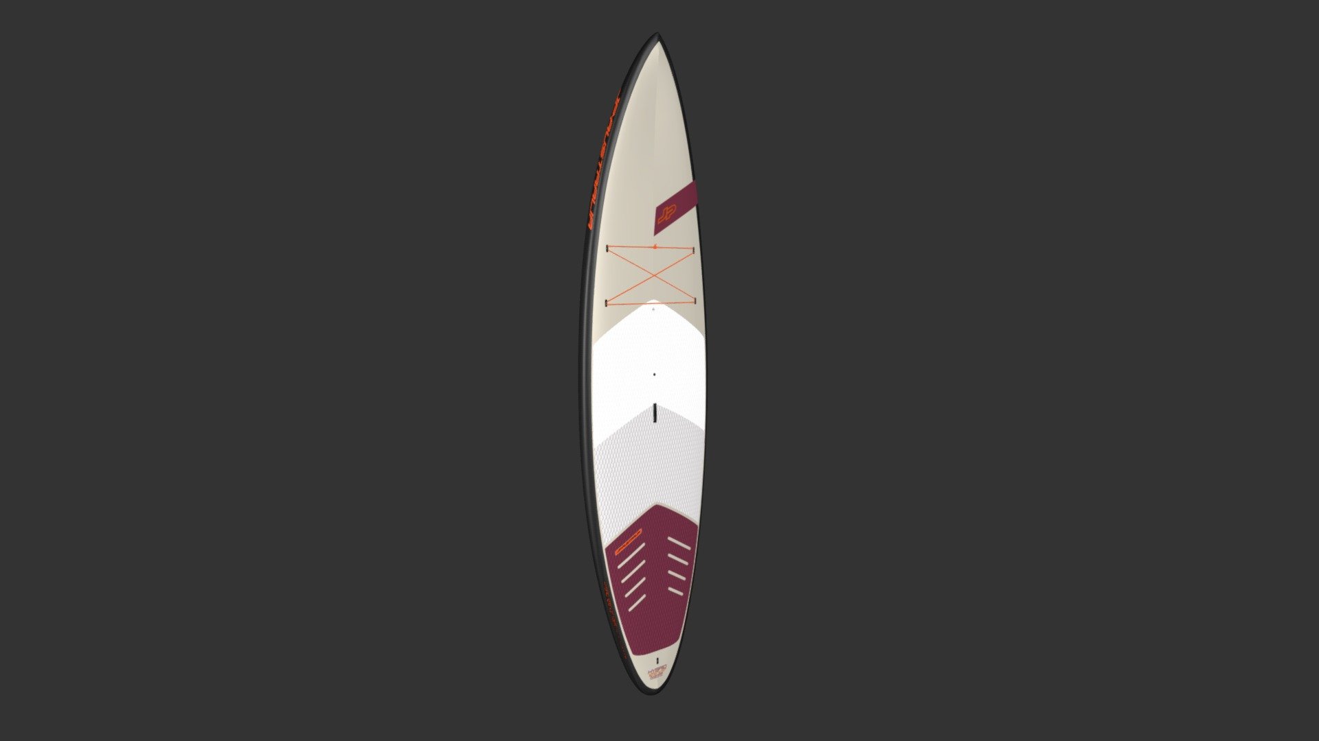 The subtle displacement bow flowing into a double concave bottom with soft thin rails and narrow tail provide a combination of good glide, stability and solid surfing characteristic. The Hybrids feature a long efficient water line offering a superior paddling sensation on flat water with the longboard type of tail for easy rail to rail transfers in the surf.

Take the Hybrid for a tour or a downwind run and check out the waves on your way back. Bring along your necessities under the bungee tie downs for a great day on the water 3d model