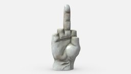 Middle Finger / Sculpture / 3D model statue, museum, unity, pbr, lowpoly