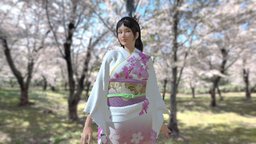 Kimono-Girl-NFT-Tenten-001 yamato, obj, kimono, tenten, poser9, gltf, nft, girl, usdz