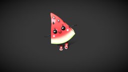 Watermelon fruit, watermelon, maya, animation