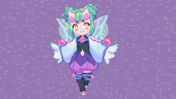 Fairy Girl chibi, animegirl, anime3d, chibi-character, blender, blender3d