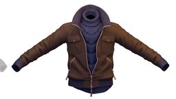 Cartoon High Poly Subdivision Brown Jaket body, volume, toon, leather, dressing, avatar, tshirt, cloth, shirt, fashion, hipster, clothes, rocker, torso, brown, subdivision, collar, hood, sweater, casual, mens, suede, boobs, cuff, zipper, hoodie, sleeve, colorful, sweatshirt, hooded, chamois, jaket, baked-textures, pullover, pleats, outerwear, dressing-room, cartoon, man, "clothing", "highpoly", "casualwear"