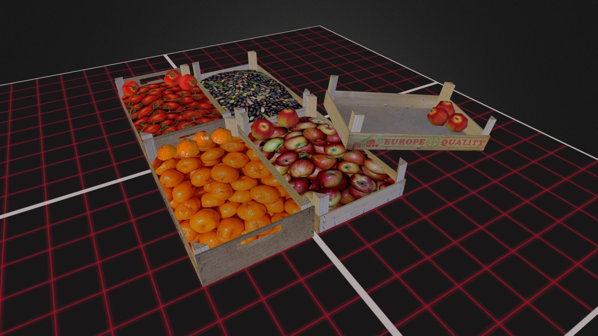 Published by 3ds Max - Prop_Fruit Crates - 3D model by DAE_howest (@daehowest) 3d model