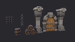 Stylized Dungeon props-assets, gameart