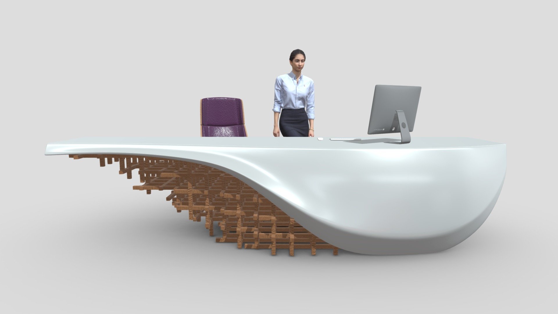 Reception Desk - 042

Native Format File : 3Ds Max 2020 &ndash; Rendering by Vray Next

File save as : 3Ds Max 2017 with converted all object to Editable Poly.

Exporting Formats :
Autodesk FBX ( .fbx ) and OBJ ( .obj &amp; .mtl ).

All 26 Texture maps are include as JPG.

Support 24/7 3d model