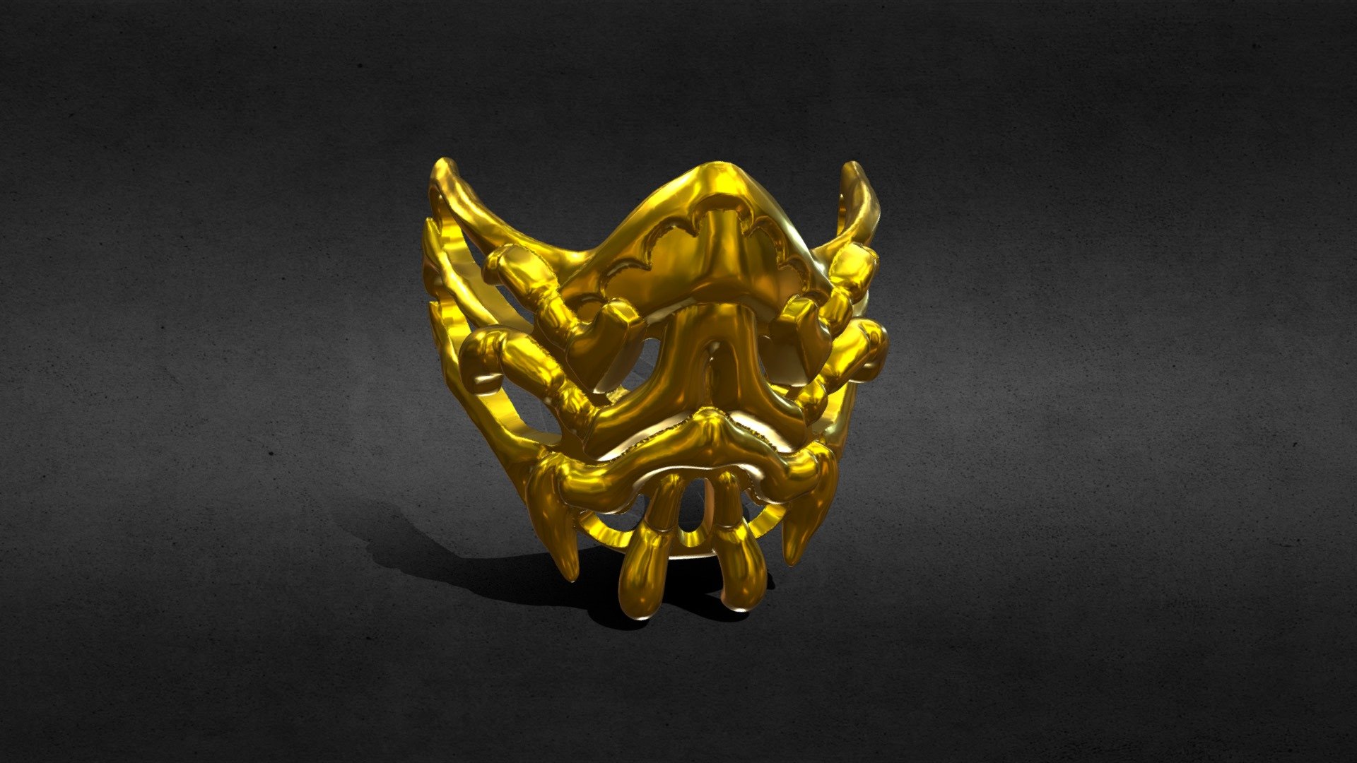 A quarantine mask inspired by Scorpion from the Video game Mortal Kombat ready for 3d printing the idea is to add a filter inside with another cloth mask this is for fashion doesn't prevent the COVID 19 virus I included the STL, OBJ and the ZBrush tool with straps and without it stay safe If you need 3d game assets or sculptures for 3d printing I can do commission works 3d model