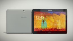 Samsung Galaxy Note 10.1 tablet computer, device, multimedia, tablet, portable, pad, entertainment, touchscreen, phablet, low-poly, 3d, low, poly, model, mobile, digital