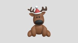 toy tedy christmas deer toy, deer, mammal, birthday, christmass, newyear, tedy, dall, blender