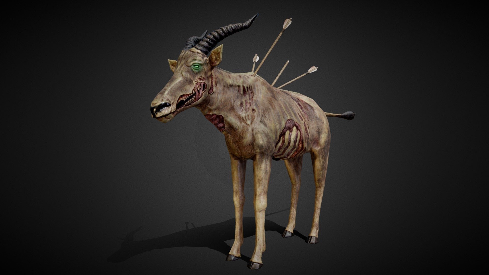 Damaliscus Zombie was made as event version of Damaliscus animal for the mobile game Wild Hunt for Ten Square Games. Retexturing made in Substance Painter.

Original version of animal created by Mateusz Bogusz. Artstation: https://www.artstation.com/bogi - Damaliscus Zombie - 3D model by shearaell 3d model