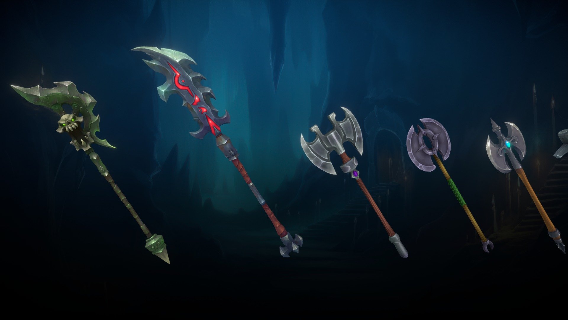 Stylized weapons for a project.

Software used: Zbrush, Autodesk Maya, Autodesk 3ds Max, Substance Painter - Stylized Fantasy Axes - 3D model by N-hance Studio (@Malice6731) 3d model