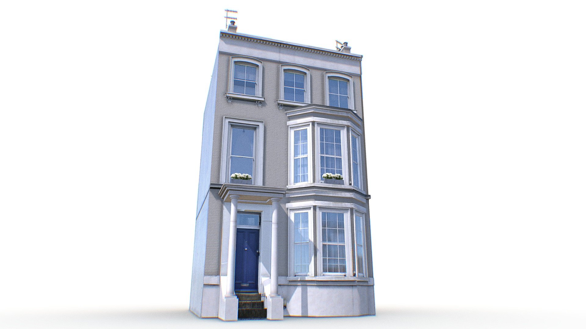 London Notting Hill Townhouse Realistic 3d Model - London Townhouse - Buy Royalty Free 3D model by Omni Studio 3D (@omny3d) 3d model