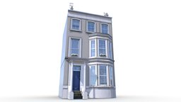 London Townhouse brick, england, uk, realistic, old, facade, townhouse, game, lowpoly, house, city, building