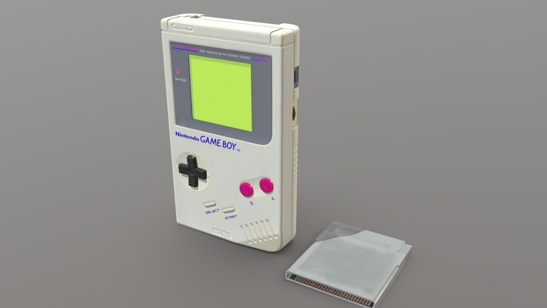 Some issues with normal mapping on Sketchfab, idk how to fix them. Everything is fine in Substancec4d

Low poly game ready 3D model of Gameboy 1989 with unwrapped UVs and PBR textures

Textures resolution: 4096 x 4096px; format: .png

The file contains the following formats: .c4d, .3ds, .fbx, .obj, .png

Textures set includes:

PBR Metallic Roughness: BaseColor, Roughness, Metallic, Normal, Height, Opacity, Emission

Made in Cinema 4D R19, RizomUV, Substance Painter - Nintendo Gameboy 1989 low poly PBR - 3D model by animator2205 3d model