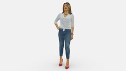 Woman In The Red Shoes 0404 red, style, people, fashion, beauty, clothes, shoes, miniatures, realistic, woman, character, 3dprint, model, male