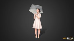 [Game-Ready] Asian Woman Scan_Posed 18 body, people, standing, umbrella, asian, bodyscan, ar, posed, dress, rain, smartphone, woman, call, rainyday, sunshade, character, girl, photogrammetry, scan, female, human, korean-style, noai, formal-fashion, formal-style, parasole
