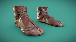 Viking Shoes shoe, ancient, historic, viking, feet, barbarian, ready, vr, ar, shoes, scandinavian, old, footwear, saxon, norse, character, game, 3d, pbr, model, textured, clothing