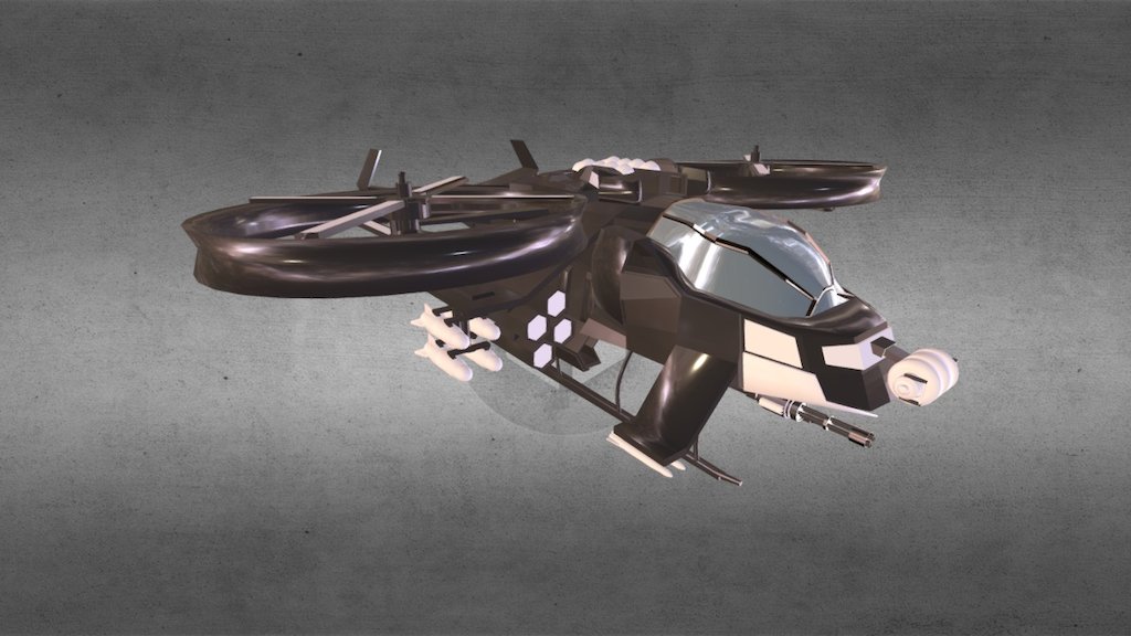 helicopter gunship - 3D model by 3DCG (@dancg) 3d model