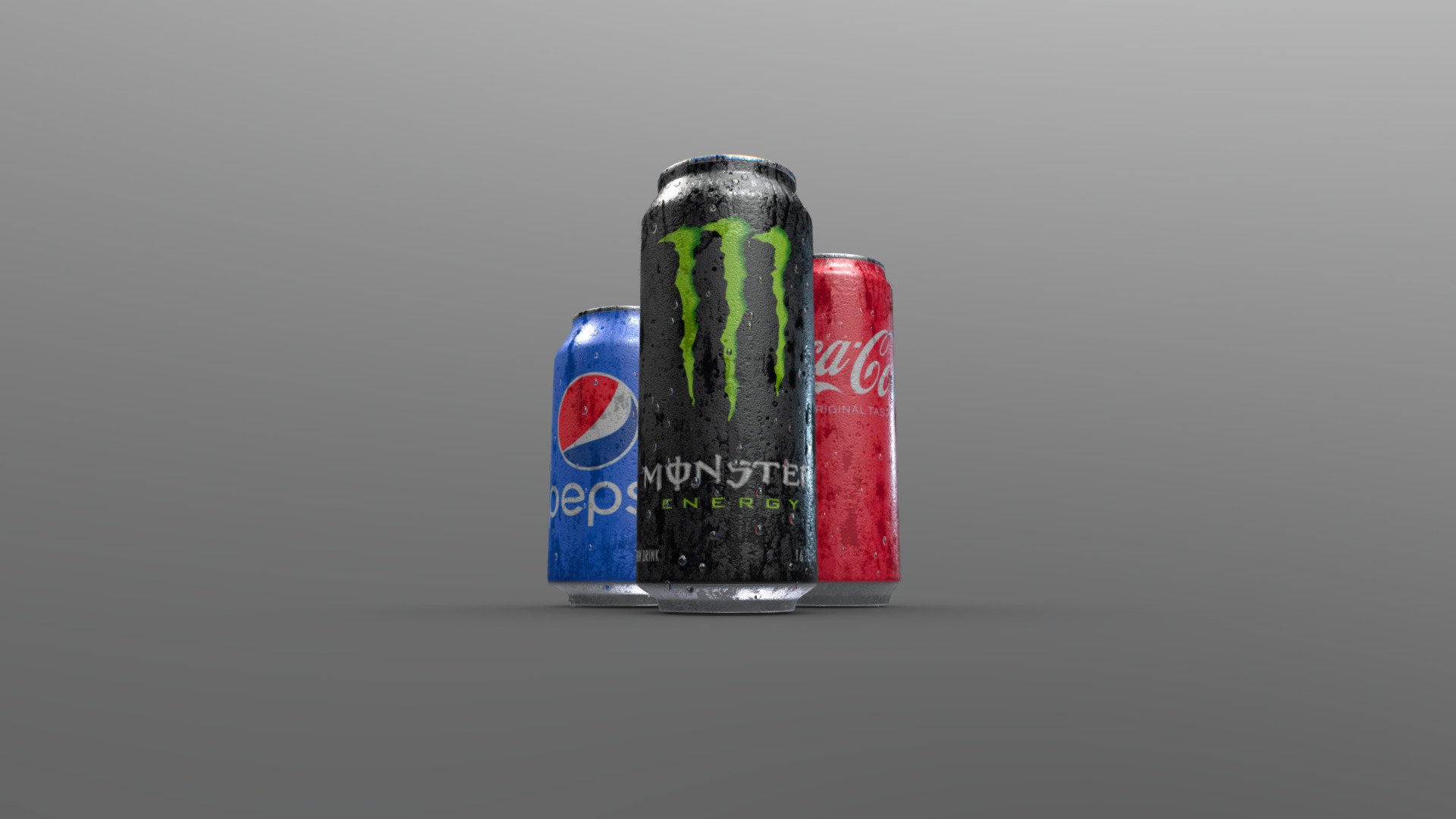 Soft Drink Aluminum Soda Cans with Water Condensation Textures and Droplets.

Cans included: Coca-Cola (330 ml.), Monster Energy (16 fl. oz.), Pepsi (12 fl. oz.)







The cans are openable, but saved closed in all the files.

8K true to life color textures. Replaceable in the Substance Painter file if you want to use your own designs.

No N-gons, Isolated Vertices, or Complex Poles.

[Additional File Includes]

_SPP - Substance Painter project file.

_TEX_8K - 8K textures.

_C4D_Octane - Cinema 4D project file with Octane shaders.

_C4D - Cinema 4D project file with Physical/Standard shaders.

_FBX - Autodesk FBX.

_OBJ - OBJ/MTL. Subdiv Lv. 0 / 1 / 2.

_E3D - Element 3D.

_MAX - 3ds Max project file with default shaders.

Extra: .dae, .usdz, .gltf, .uasset 3d model