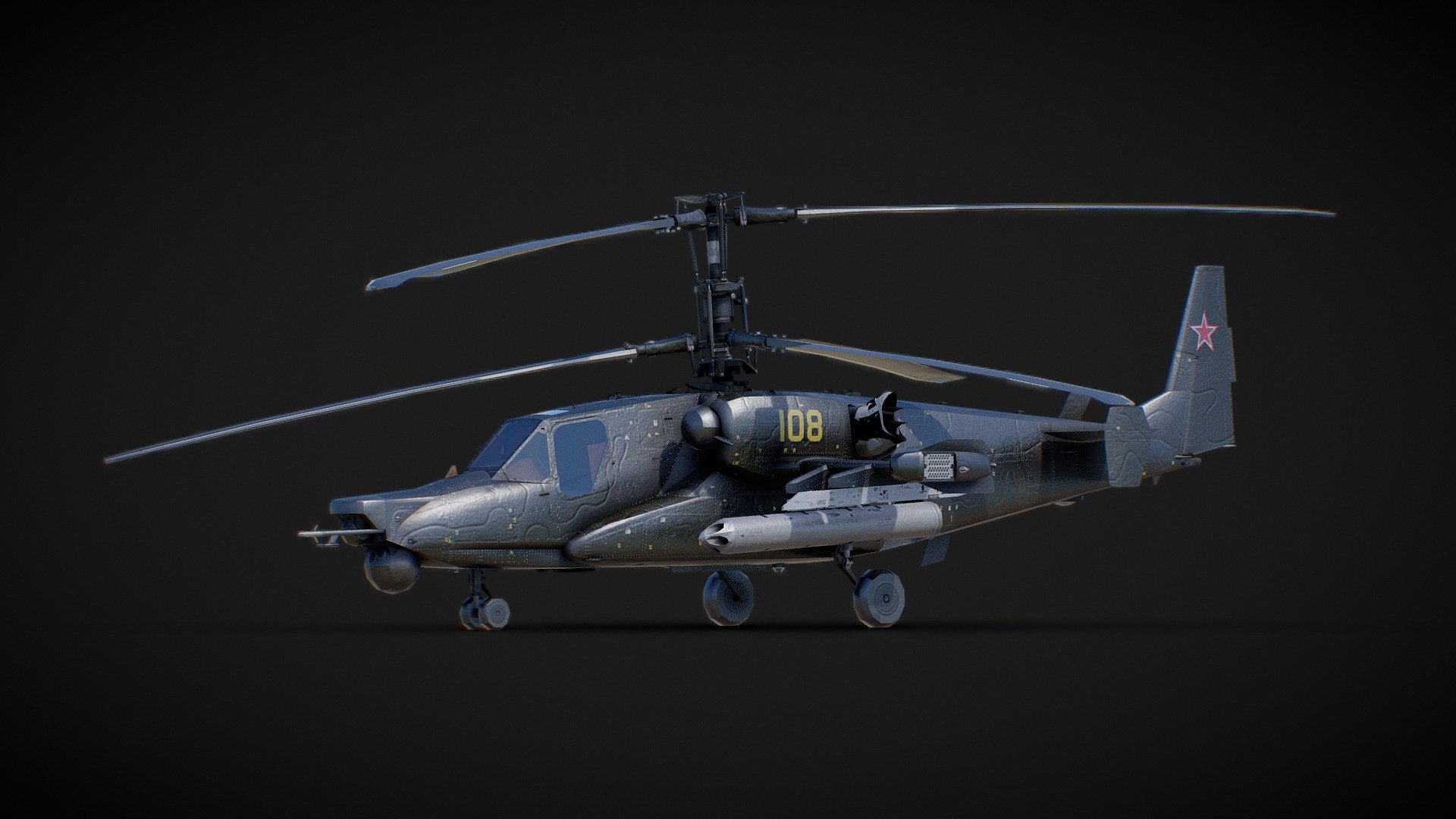 Principal Helicoptero de combate ruso

para informacion de derechos de uso contactar a gabriel@spectrumstudio.cl - KA-50 - 3D model by valde 3d model