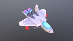 Jet Fighter airplane, cartoony, cartoonish, aircraft, handpainted, 3dsmax, lowpoly, plane, stylized, gameready
