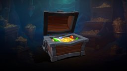Stylized Fantasy Treasure Chest rpg, action, treasure, mmo, rts, fbx, moba, treasurechest, handpainted, pbr, lowpoly, creature, wood, animation, stylized
