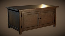 Wooden Wardrobe wooden, chest, furniture, dirty, wardrobe, old, peel, gamereadyasset, pbr, lowpoly, wood, free, gameready