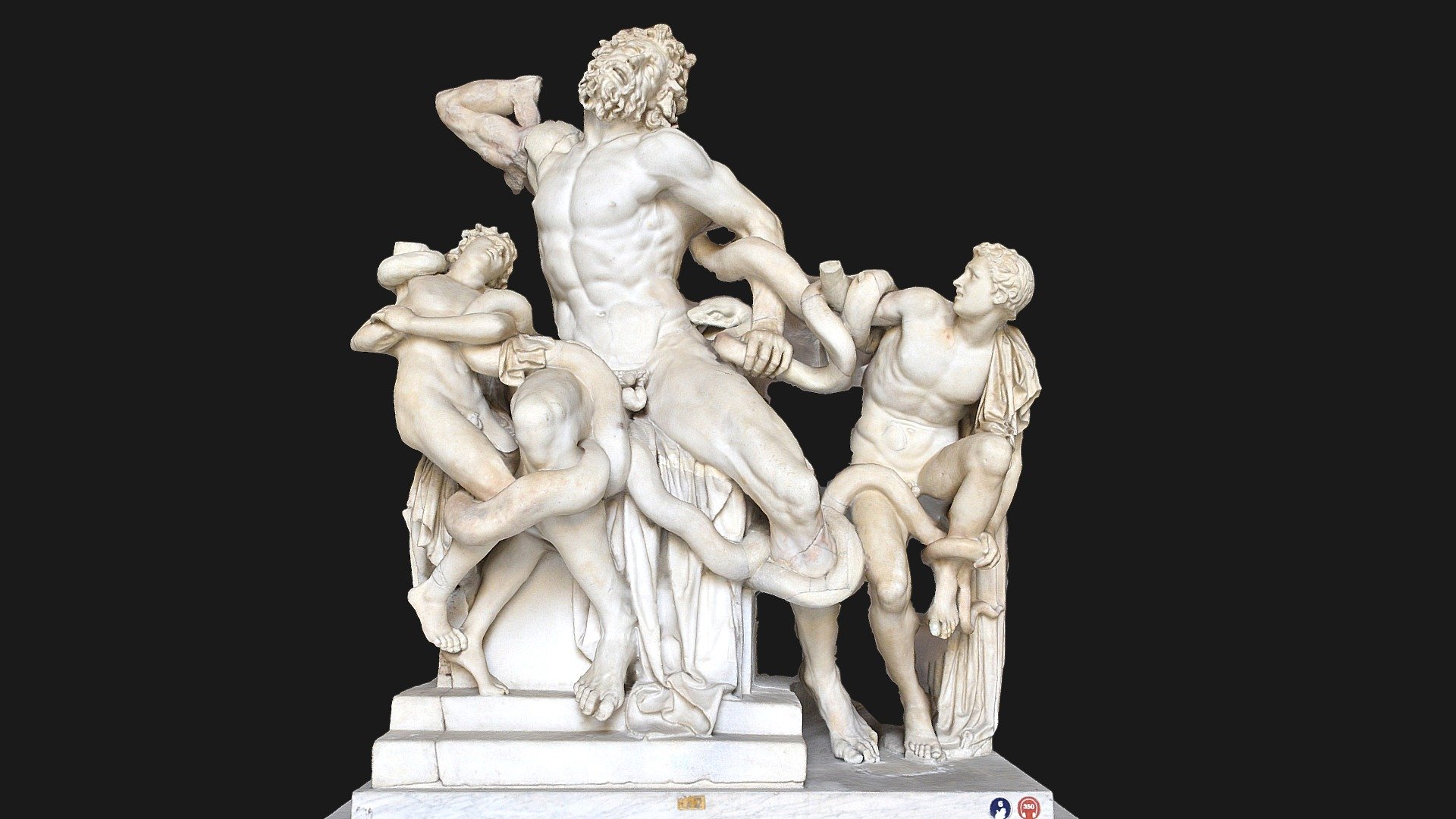 Laocoön and His Sons

Vatican Museums, Vatican City, Rome

This statue group was found in 1506 on the Esquiline Hill in Rome and immediately identified as the Laocoön described by Pliny the Elder as a masterpiece of the sculptors of Rhodes. Such an important sculpture could not escape the notice of Pope Julius II (1503-1513) who bought it immediately and had it displayed in the Statues Courtyard (Cortile delle Statue), making it the centrepiece of the collection. There has been much debate over the date of the statue, which would seem to have been made around 40-30 B.C 3d model