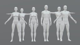 Characters base mesh pack