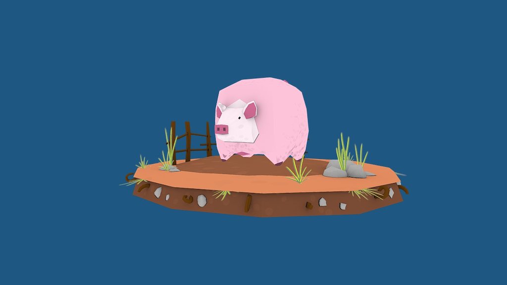 3d model for Asset Store on the subject of the farm.

Low poly Pig
564 triangles - Cartoon Pig - 3D model by ThreeBox (@k9stet) 3d model