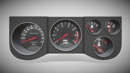 Car Dashboard rally, speed, dash, fuel, realistic, engine, charge, game-ready, speedometer, temperature, dashboard, mileage, vehicle, design, racing, car, interior, ue5, noai, tahometer