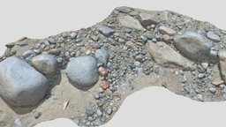 River Stone Pebbles Sand Rocks Scan white, drone, small, river, big, sand, boulder, round, water, smooth, shore, pebbles, photoscan, photogrammetry, 3d, blender, pbr, model, scan, stone, rock
