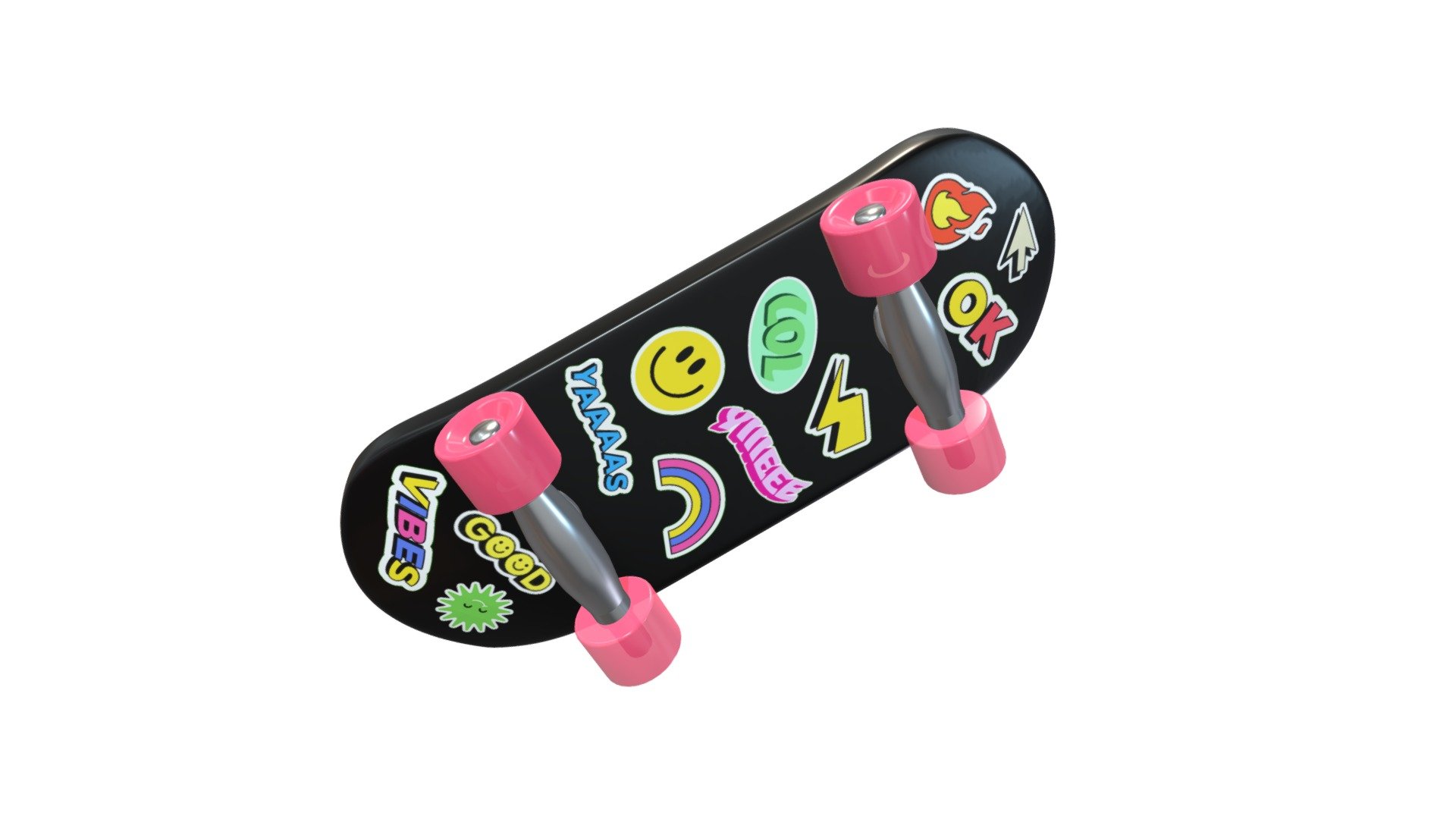 Just a mini aesthetic Skateboard with stickers :) - Skateboard low poly aesthetic - Buy Royalty Free 3D model by ElOsitoAzul 3d model