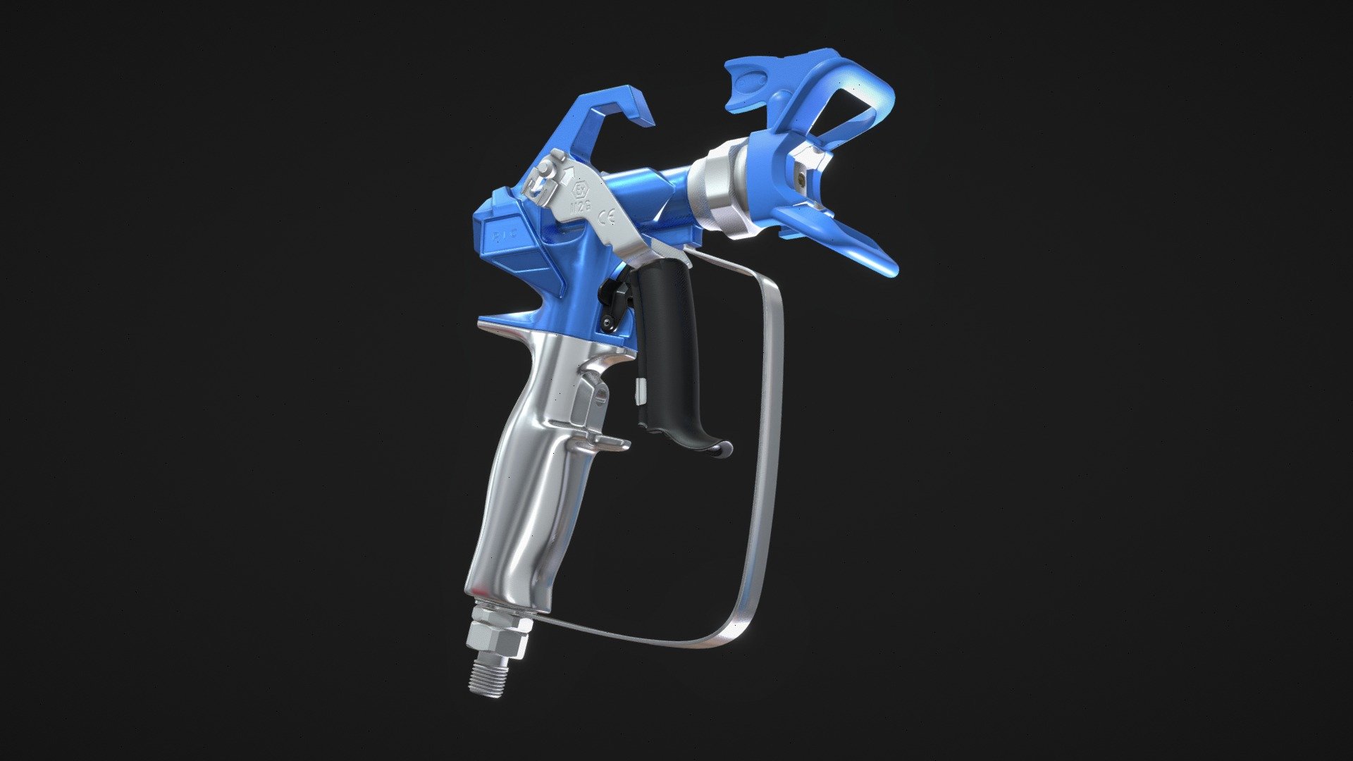 Airless paint spray gun (Contractor PC inspired) for use in animations.

A short spray gun reveal film ❀ :) https://youtube.com/shorts/lTt8o9n7n8o?feature=share - Airless Paint Spray Gun (PIC) - 3D model by veronika_zili (@zilinska) 3d model