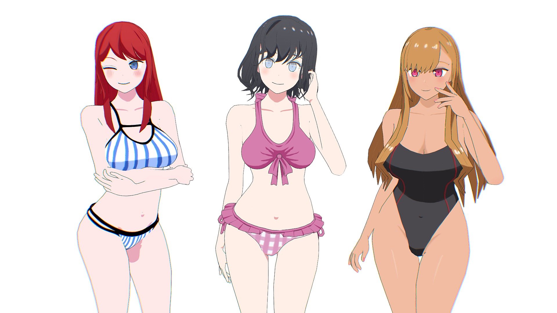 All girls contains rig and textures.

Images:


Image Gallery - 1 girl  
Image Gallery - 2 girl  
Image Gallery - 3 girl  

Videos:


1 Girl - Video
2 Girl - Video
3 Girl - Video
 - Girls in Swimwear - Buy Royalty Free 3D model by LessaB3D (@thiagolessa90) 3d model
