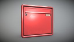 Mailbox (1) red, post, lock, mail, mailbox, box, postbox, briefkasten, blender-3d, vis-all-3d, 3dhaupt, software-service-john-gmbh, postkasten, low-poly