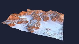 Snowy Mountain terrain, desert, mountain, worldmachine, background, unity
