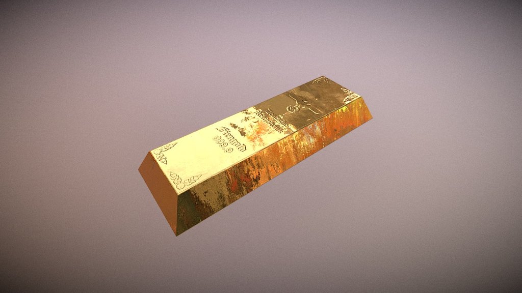 Gold Bar - Download Free 3D model by tomrevill 3d model