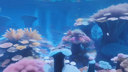 HDRI Underwater Ocean Stylized B underwater, coral, ocean, spherical, panorama, equirectangular, 8k, hdri, skybox, hdr, stylized-environment, stylized-texture, stylized, sea, skysphere