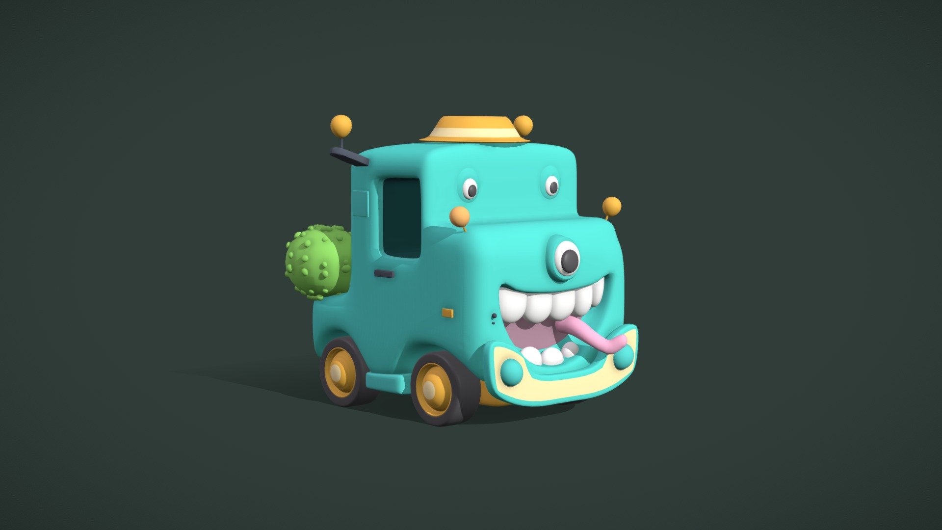 Cartoon vehicle character toy - Cartoon Toy Car Character Illustration - Download Free 3D model by antonmoek 3d model