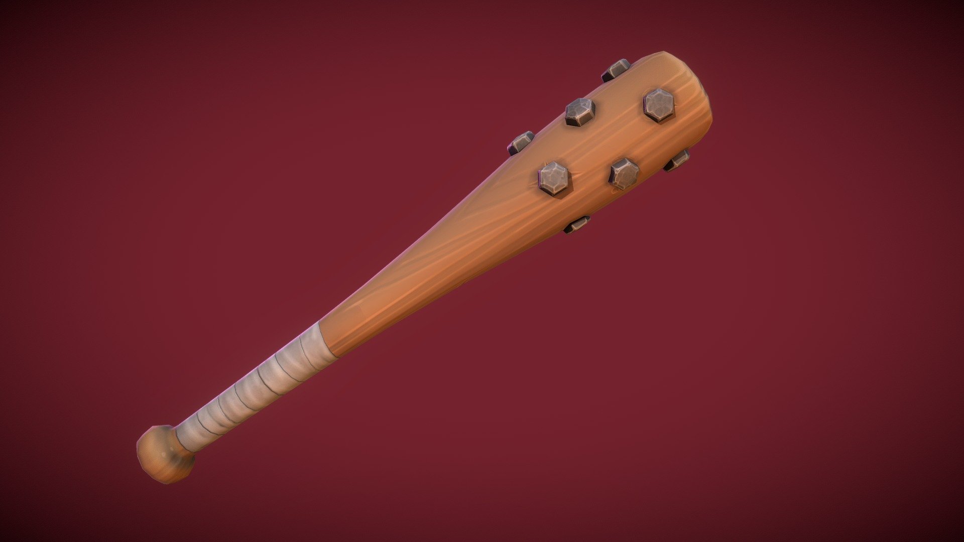 Stylized Low Poly Baseball Bat!

This is a Low Poly Stylized Baseball Bat as seen on the preview images.
Hand Painted details with PBR Metal for a timeless stylized look.
Includes PBR Metal/Rough detail.
FBX included
Game Ready!

Meshes + Textures:
Poly Count: 385
Texture Maps: Diffuse/Colour, Normal, Roughness, Emissive
Texture Sizes included: - 2048 x 2048

Features:
Stylized hand painting texturing.
Clean mesh with no co-planar faces or isolated vertices.
No corrections or cleaning up needed.
Correctly named in English.
Pivot at 0, 0, 0 at bottom center of object.

Unreal Engine
Tested in the Unreal Engine.
Created to UE4 Scale.
Pivot point placed for easy drag + drop in engine.
ORM maps included for correct Unreal engine material setup 3d model