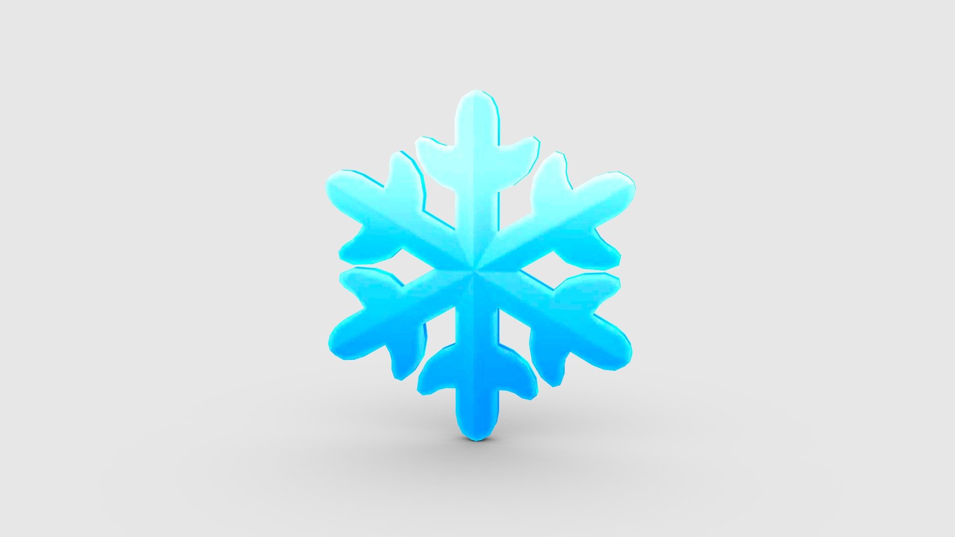 Cartoon snowflake - blue C - Cartoon snowflake - blue C - Buy Royalty Free 3D model by ler_cartoon (@lerrrrr) 3d model