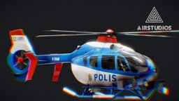Police Helicopter Airbus H135 (Swedish) police, aircraft, airbus, helikopter, polis, helicopters, policevehicle, helicopter-3d, h135, svensk, flying-vehicle, helicopter, police-helicopter, polis-helikopter, svensk-polis, airbus-h135