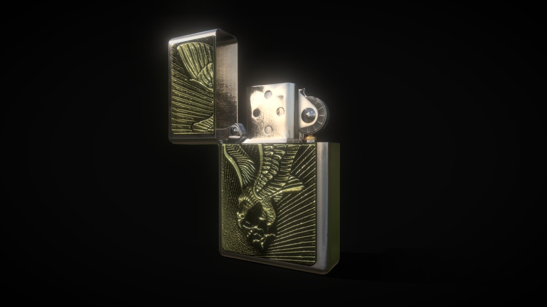 My brothers zippo lighter brought to life in a 3D game-ready mid-poly fashion.

Textures are available in 4k quality .png format.

Modeled in Blender 3.0.

Textured in Substance Painter.

Download size: 54 MB

Total size: 30 MB - Zippo Lighter - Download Free 3D model by TheDevilsEye 3d model
