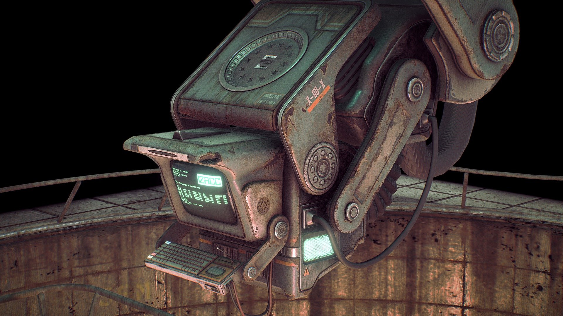 A key asset in the upcoming Very Large Mod™ for Fallout 4 - Fallout Miami.

Created from scratch using the great concept art provided by Tyler Mead (https://www.artstation.com/tylerwemead) - Fallout Miami I.Z.A.C.C Supercomputer - 3D model by quaz30 3d model