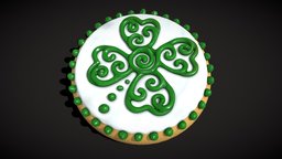 Small Round St Patrick Cookie green, food, patrick, other, cookies, elf, ireland, vr, holiday, irish, products, sweets, miscellaneous, icing, goodies, shamrock, treats, confections, stpattysday, girlguide