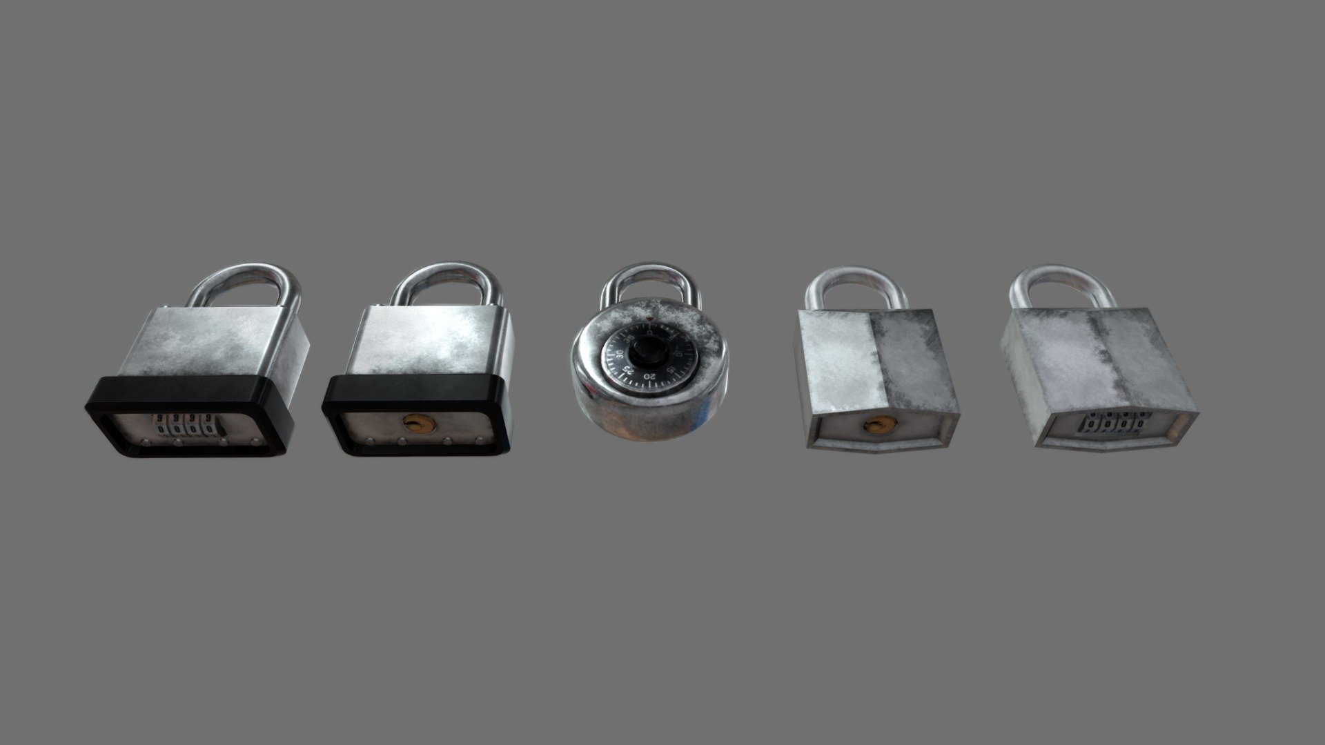 Need a Lock? Well, have 5 of them!

Welcome to my Lock Collection! THESE LOCKS ARE ALL RIGGED AND ARE GAME READY!

There are a total of 10 textures and 5 locks that are all rigged. 

Every Lock has been exported as .fbx files with specific names for importing and easy finding.

Inside the Zip file, thats included, contains the original .blend file, 10 textures, and 5 fbx files of the locks 3d model
