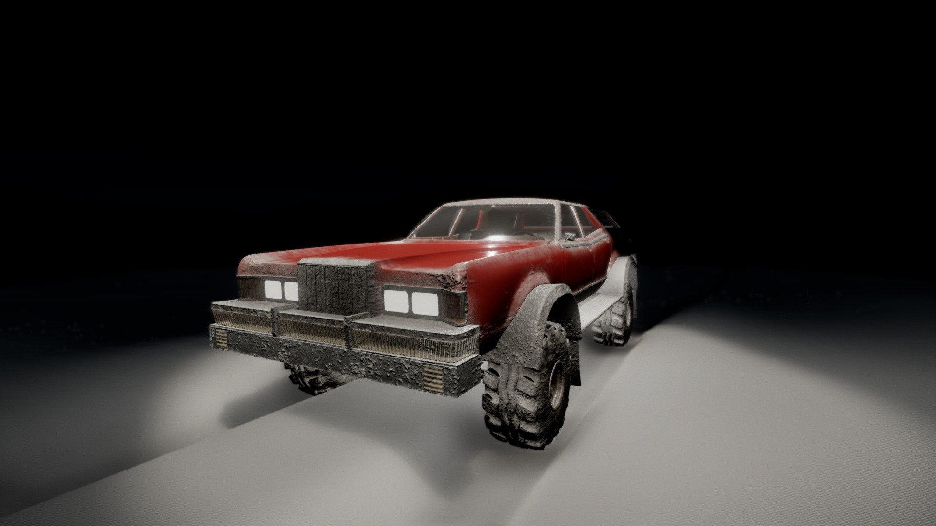 This is one of the models, that I dumped for a long time, but now decided to finish it. It's one of the early ones so the mesh is horrible and the model doesn't even have a muffler and wipers and I too lazy to add them now haha.
 This car actually exists, well, at least it was, but I don't know who's the owner

Also, can anyone tell me, how opacity/refraction works on this site? It just doesn't work properly. There should've been snow on the windows, but it became transparent too even with opacity texture 3d model