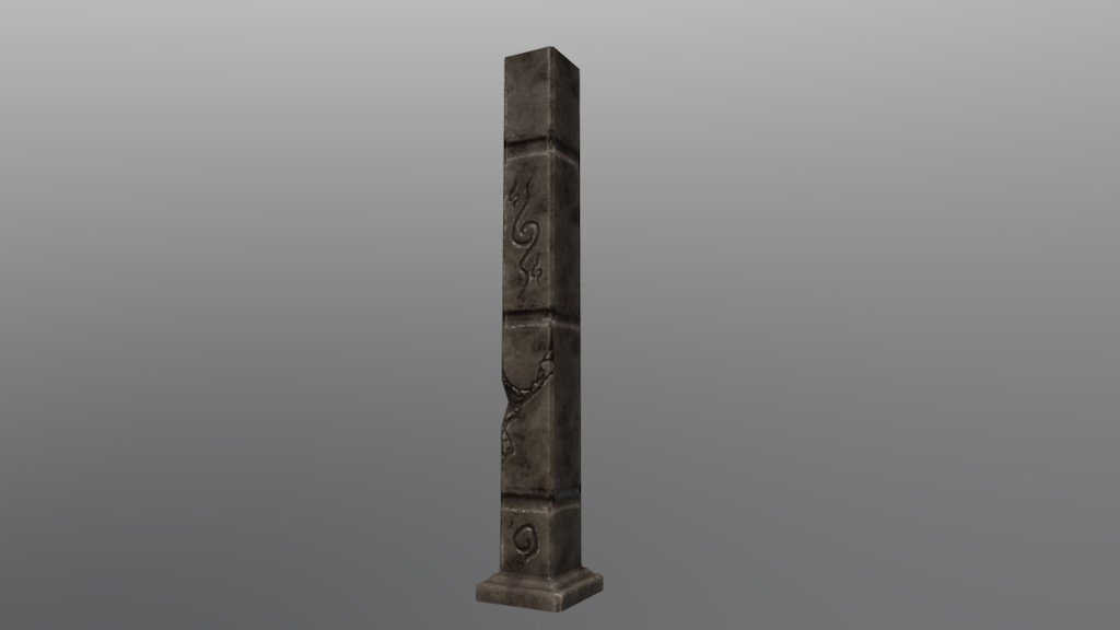 Low Polycoynt Pillar Asset - Cracked Pillar - 3D model by matsjacobsen 3d model