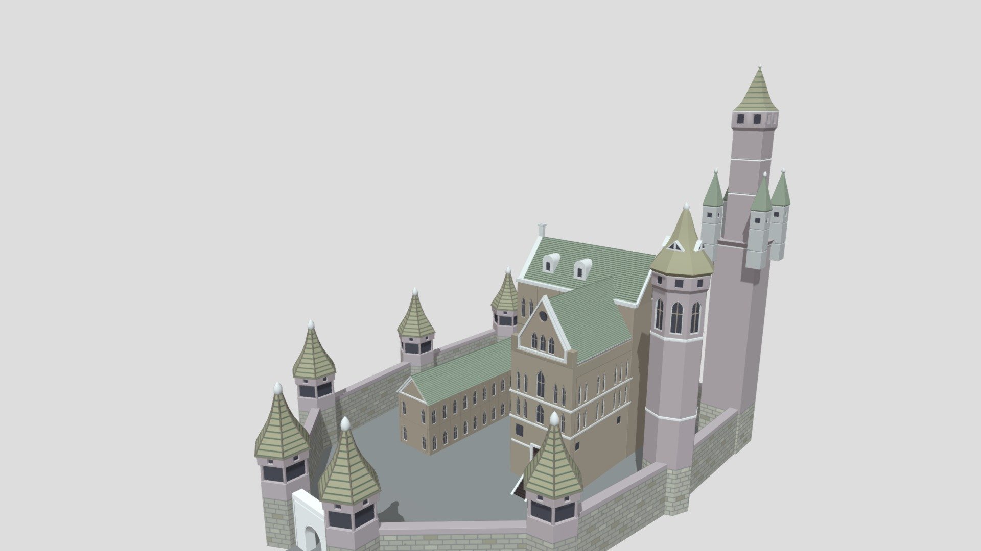 An Fortress/Castle Based On 18-th Century Architecture Free For Use. The .glb File Can Be Converted Into .blend Online. Anyone Can Improve This Model 3d model