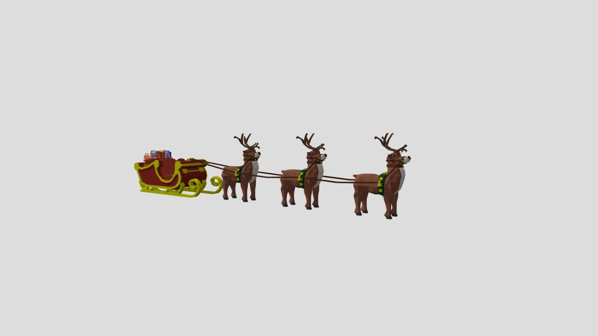 Small creation from last year 10/17/2020 

Check watch this short animation video, I built this sleigh for that reason!
https://youtu.be/0zcA5SSniXw

Created on Blender in the theme of KoGaMa.

See more on my Instagram: https://www.instagram.com/anael_kgm/

And thank you to follow my work! - Santa Sleigh Reindeers Gifts - 3D model by Anael (@anaelG) 3d model